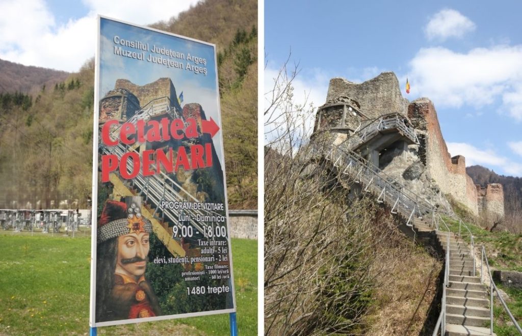 Borgen Poenari ruver på en fjelltopp