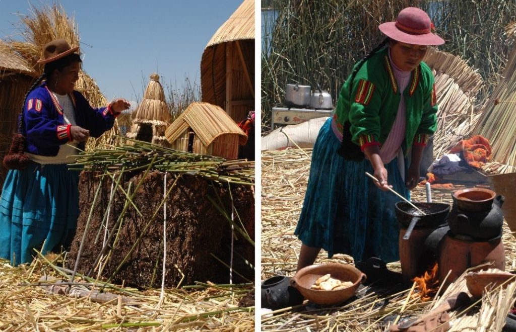 Hverdagsliv på sivøyene på Lake Titicaca