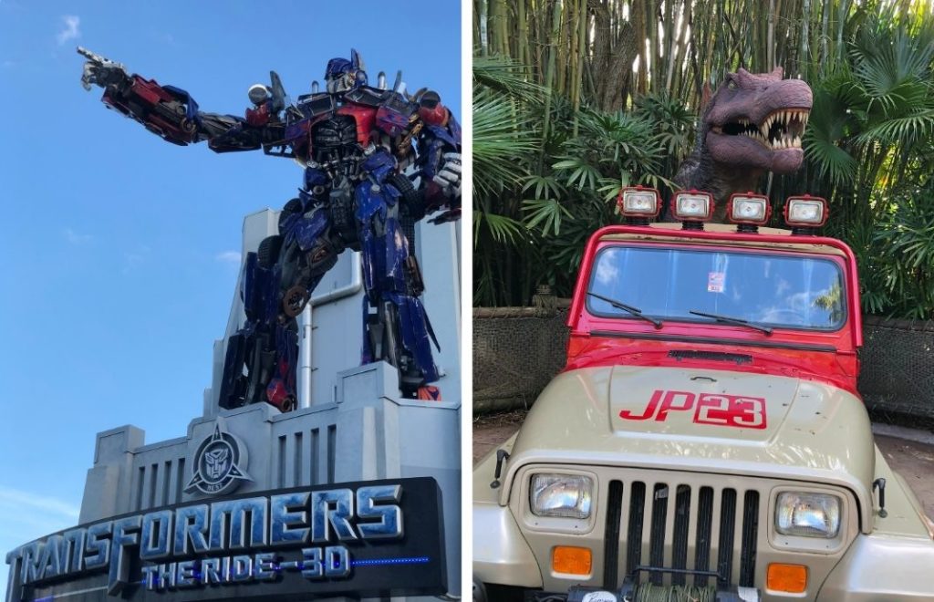 Noen av attraksjonene i Universal Studios i Orlando