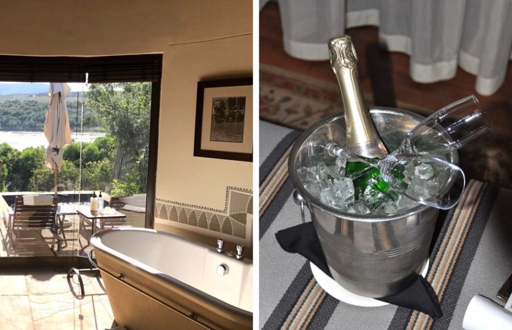 Det er behagelig å bo på Water Lodge i Pumpa Private Game Reserve