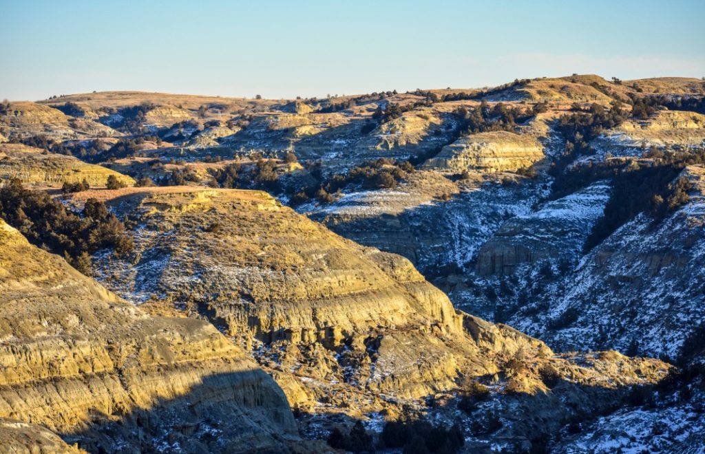Theodore Roosevelt nasjonalpark er hjem de unike badlands.