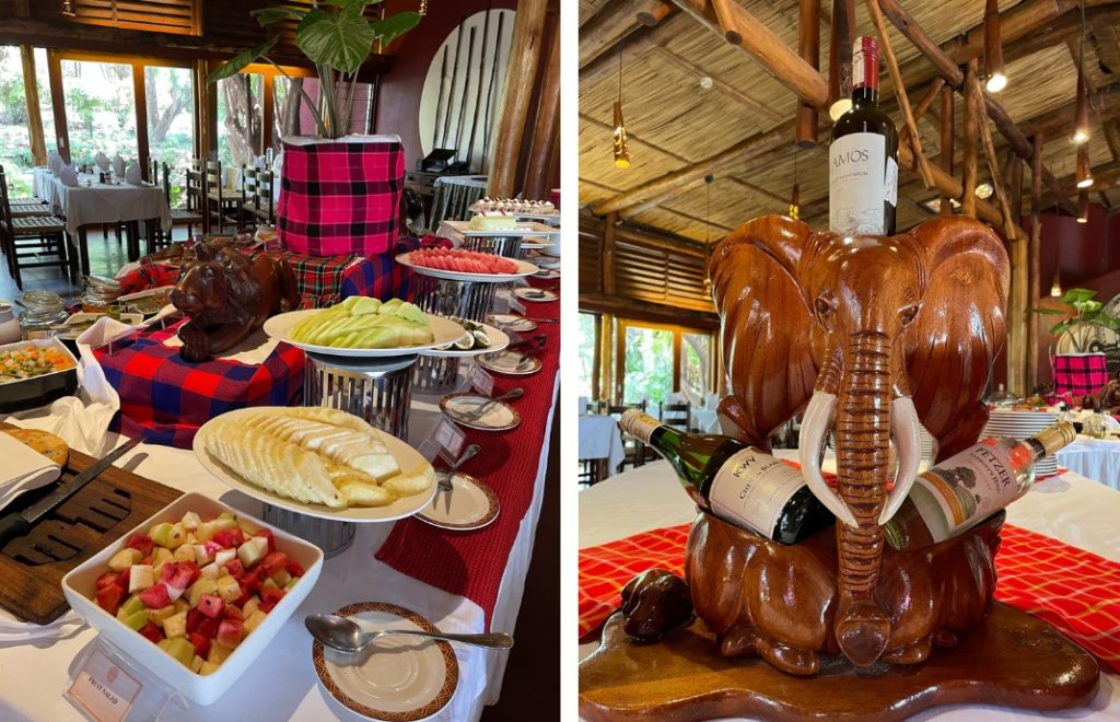Restauranten på Amboseli Serena Safari Lodge byr på velsmakende retter. 