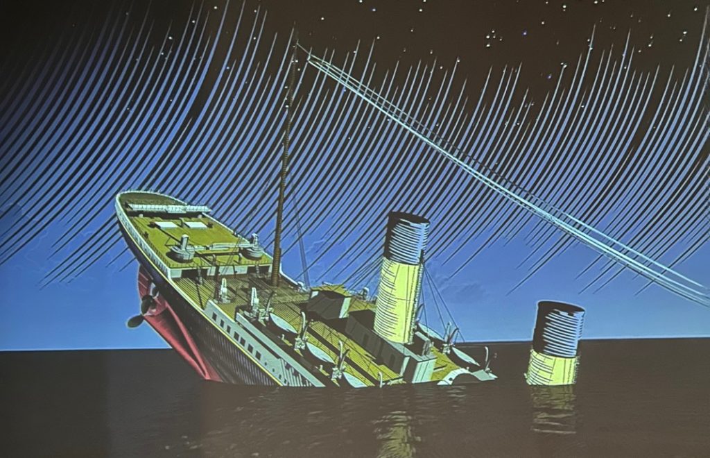 Gjenfortelling av da Titanic sank i Atlanterhavet den 15.april 1912. 