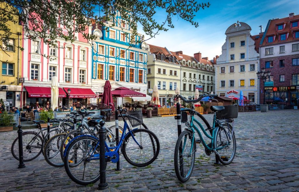Sykkel er en fin måte å komme seg rundt i Szczecin.