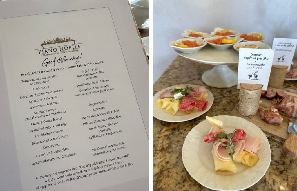 Frokost på Chateau Mcely. 