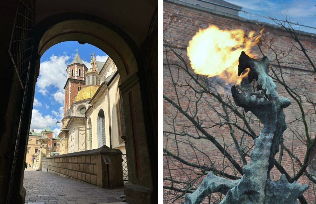 På en høyde rett utenfor Gamlebyen i Krakow troner slottet Wavel. Her fortelles historier om konger og drager. 