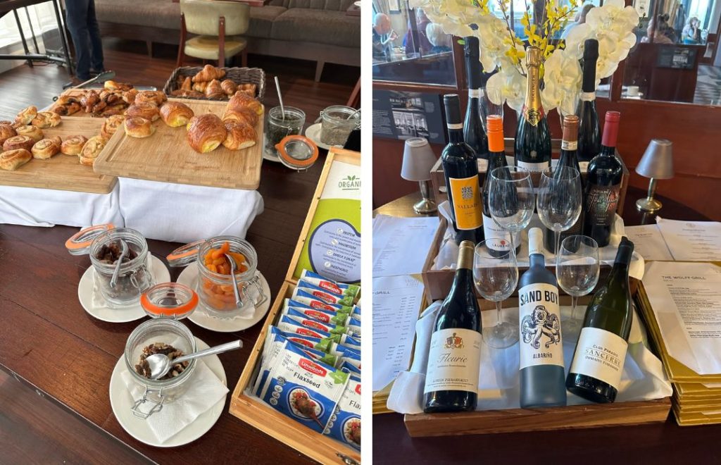 Frokost og drikkeutvalg på Titanic Hotel Belfast