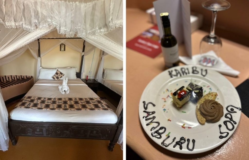 Rommene på Samburu Sopa Lodge er koselige og gir en følelse av å være i Kenya. 